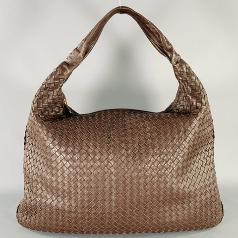 BOTTEGA VENETA 2009 Brown Woven Leather Hobo Shoulder Bag