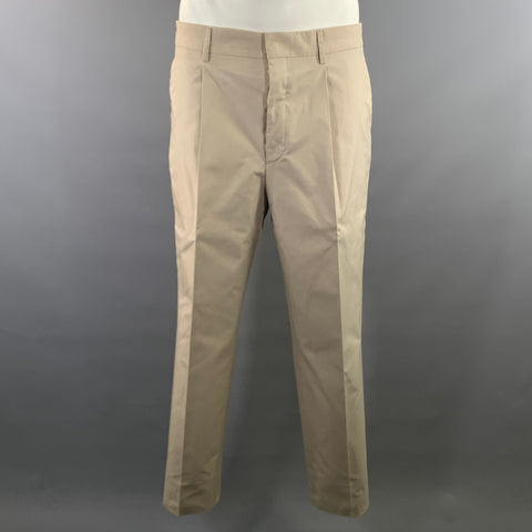 PRADA Chest Size 42 Khaki Cotton  Polyester Notch Lapel 36 29 Suit
