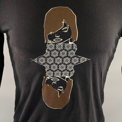 PRADA AW 2006/07 Size XS Black Brown Graphic Crew Neck Pullover