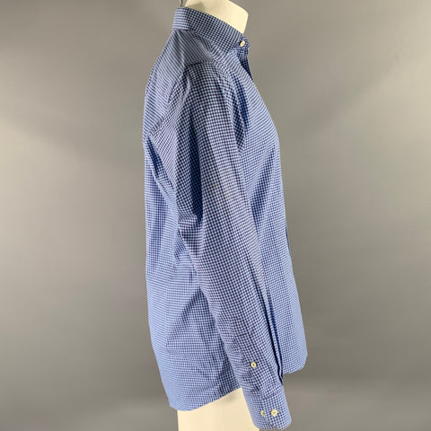 ETON Size S Blue Purple Gingham Cotton Long Sleeve Shirt