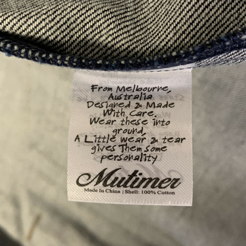 MUTIMER Size M Indigo Contrast Stitch Denim Trucker Jacket