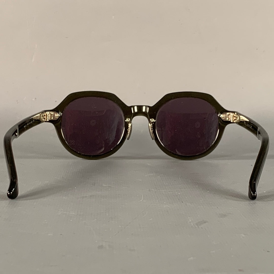 YELLOWS PLUS Ross C Green Acetate Round Sunglasses