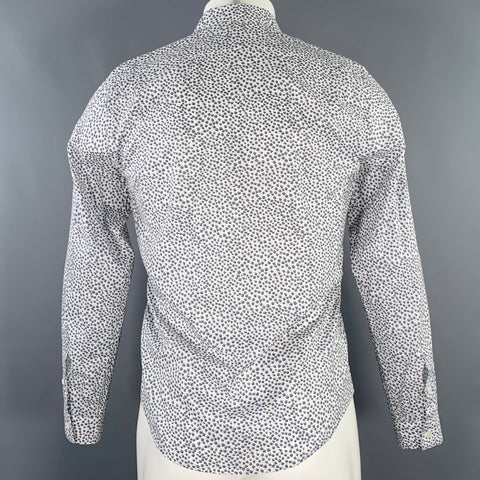 PS by PAUL SMITH Size S White Grey Abstract Cotton Long Sleeve Shirt