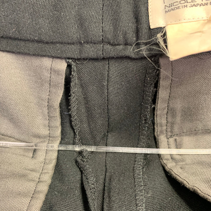 MATSUDA Size 34 Black Cotton Blend Flat Front Dress Pants