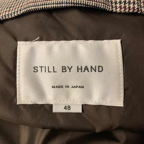 STILL by HAND Manteau en laine à carreaux Glen Prince Khaki Taille 38