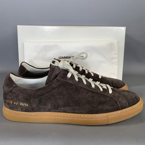 COMMON PROJECTS Size 10 Brown Tan 1728 43 0514 Leather Low Top Lace Up Shoes