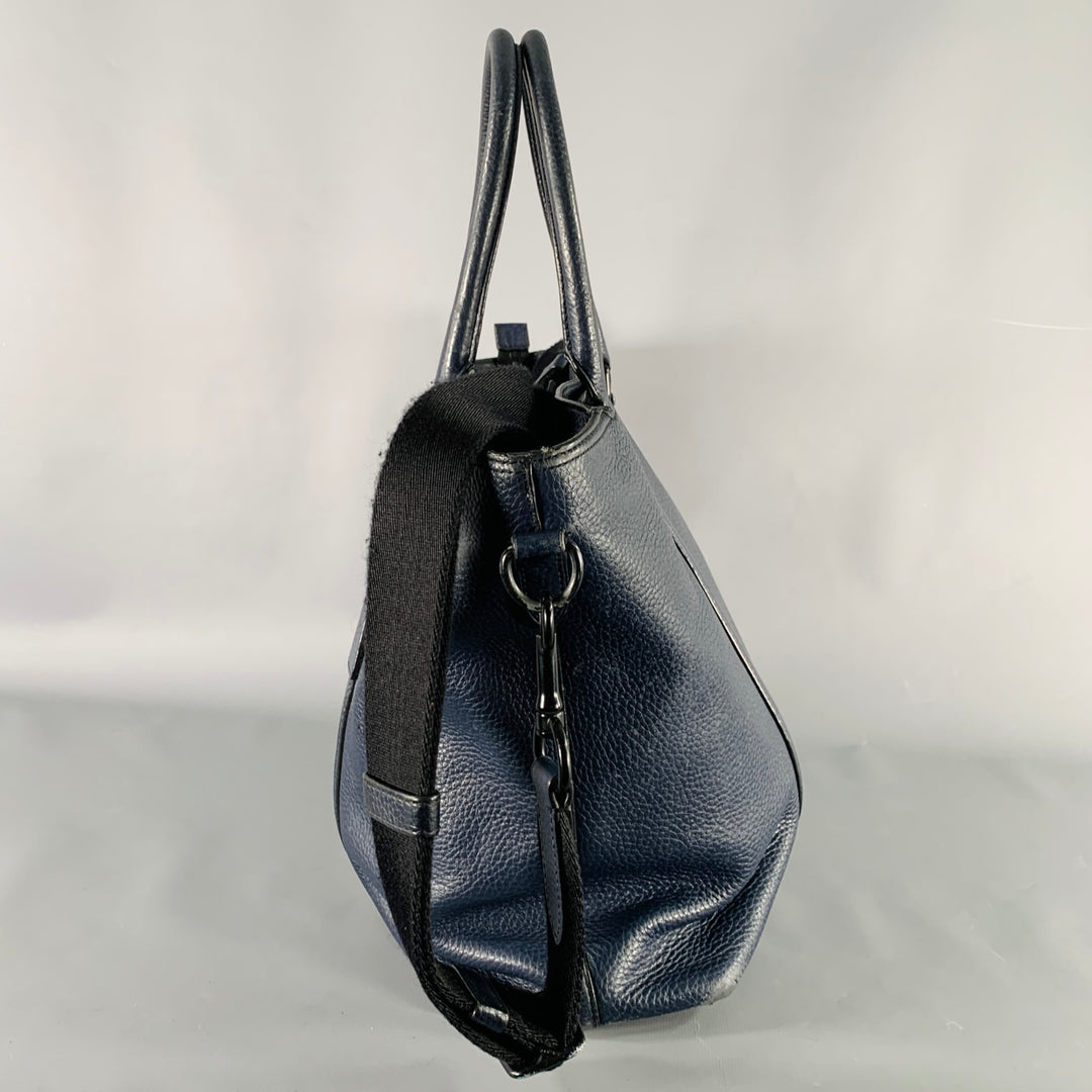 COACH Navy Pebble Grain Leather Tote Bag