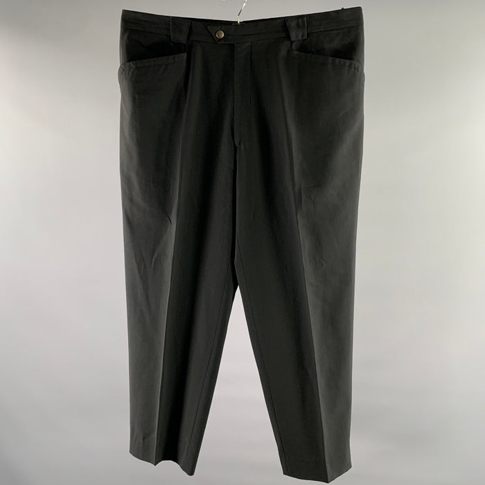 THIERRY MUGLER Size 36 Black Wool Relaxed Dress Pants