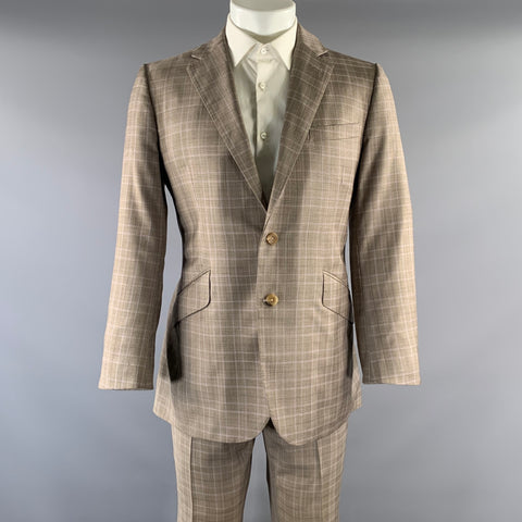 DUNCAN QUINN Chest Size 40 Brown light brown & purple Tartan Wool 32 31 Suit