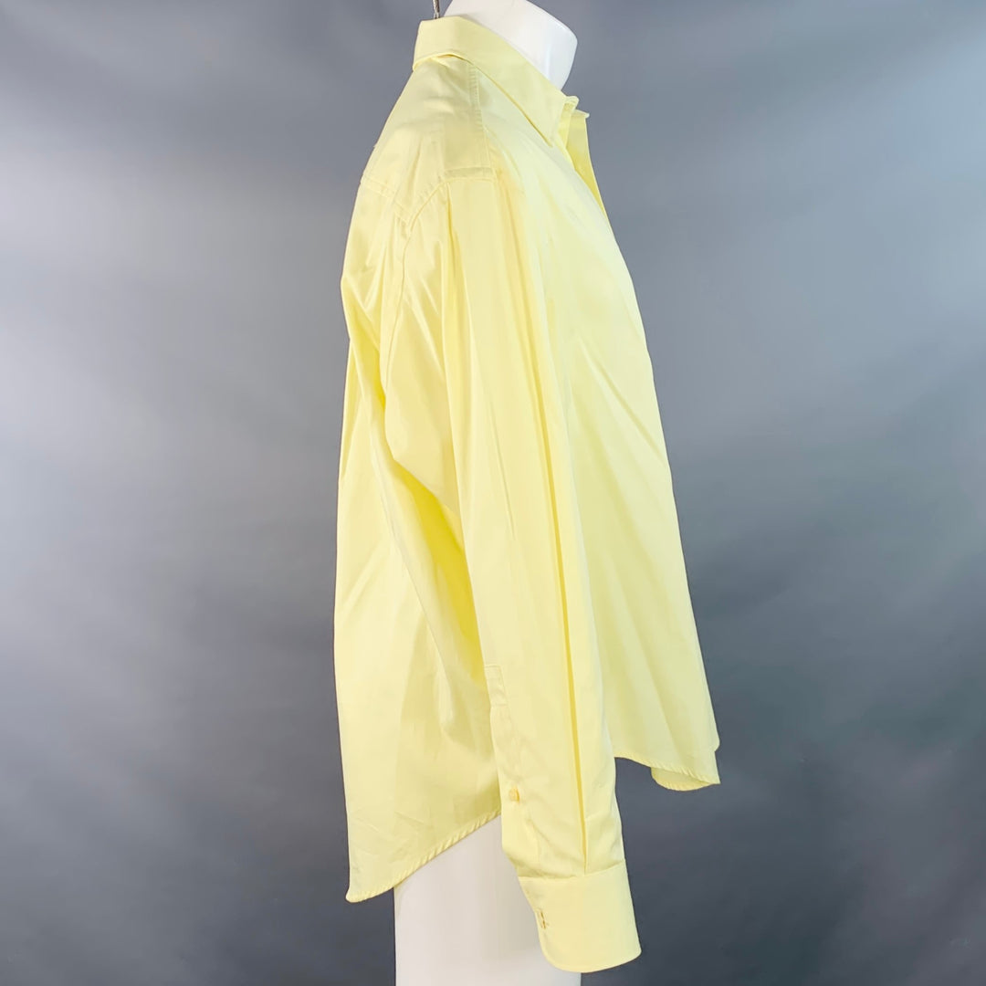 AMI by ALEXANDRE MATTIUSSI Size XS Butter Yellow Cotton Oversized Long Sleeve Shirt