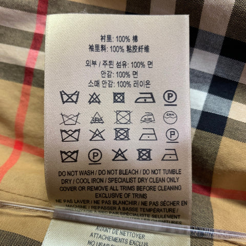 BURBERRY Size S Beige Cotton Twill Double Breasted Coat
