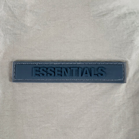 ESSENTIALS Size L Tan Cotton Nylon Logo Half Zip Jacket