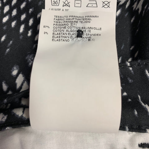 MM6 MAISON MARGIELA Taille 4 Pantalon décontracté en mélange de coton imprimé noir et blanc
