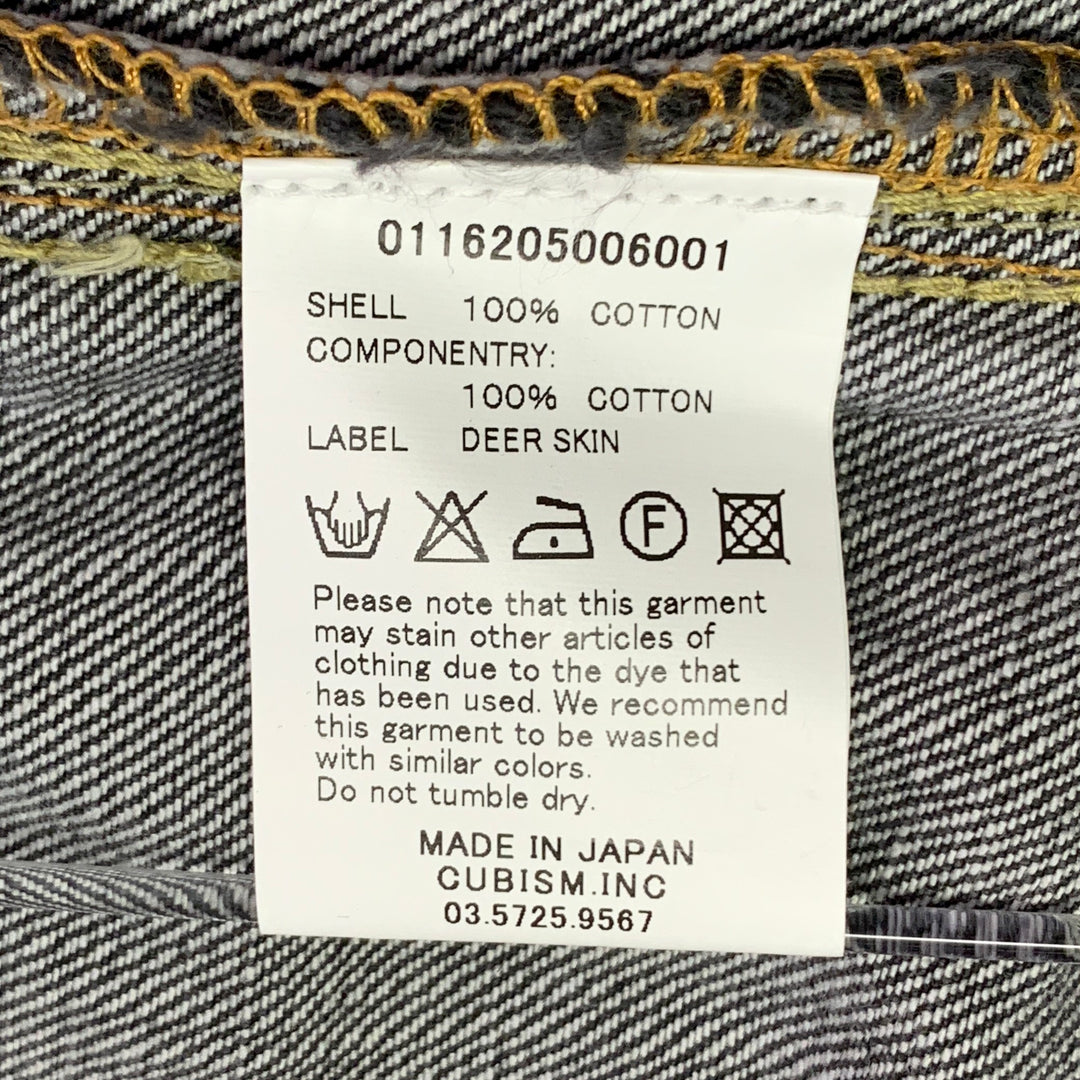 VISVIM Size L DMGD Black Wash Selvedge Denim Trucker Jacket