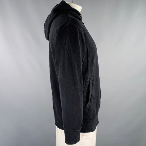 COMME des GARCONS PLAY Size XL Black Red Hearts Cotton Hooded Sweatshirt