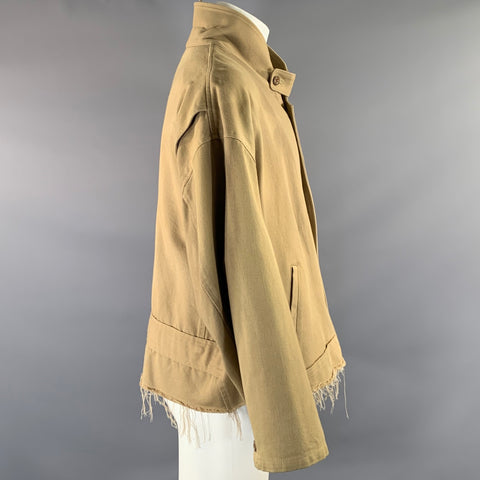 DOUBLET Size M Khaki Cotton & Silk Notch Lapel Jacket