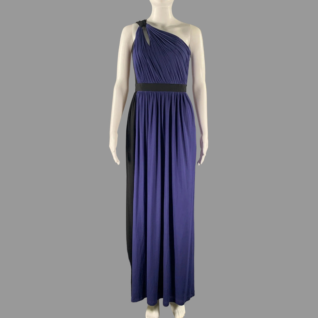 PAULE KA Size 4 Navy Black Cupro Blend One Shoulder Long Gown – Sui Generis  Designer Consignment