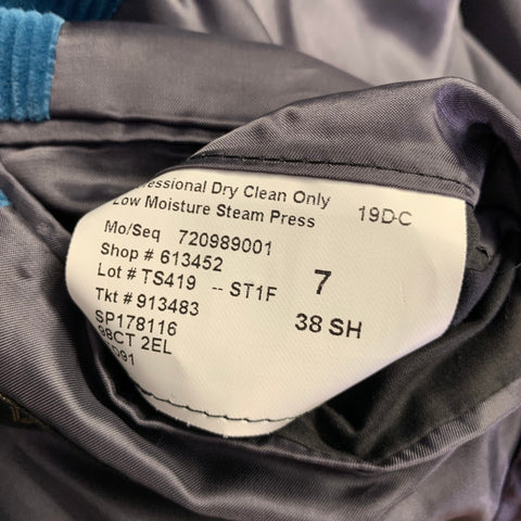 TODD SNYDER Size 38 Short Teal Corduroy Cotton Notch Lapel 32 29 Suit