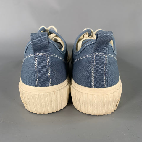 SEAVEES Size 9.5 Blue Canvas Platform Sneakers