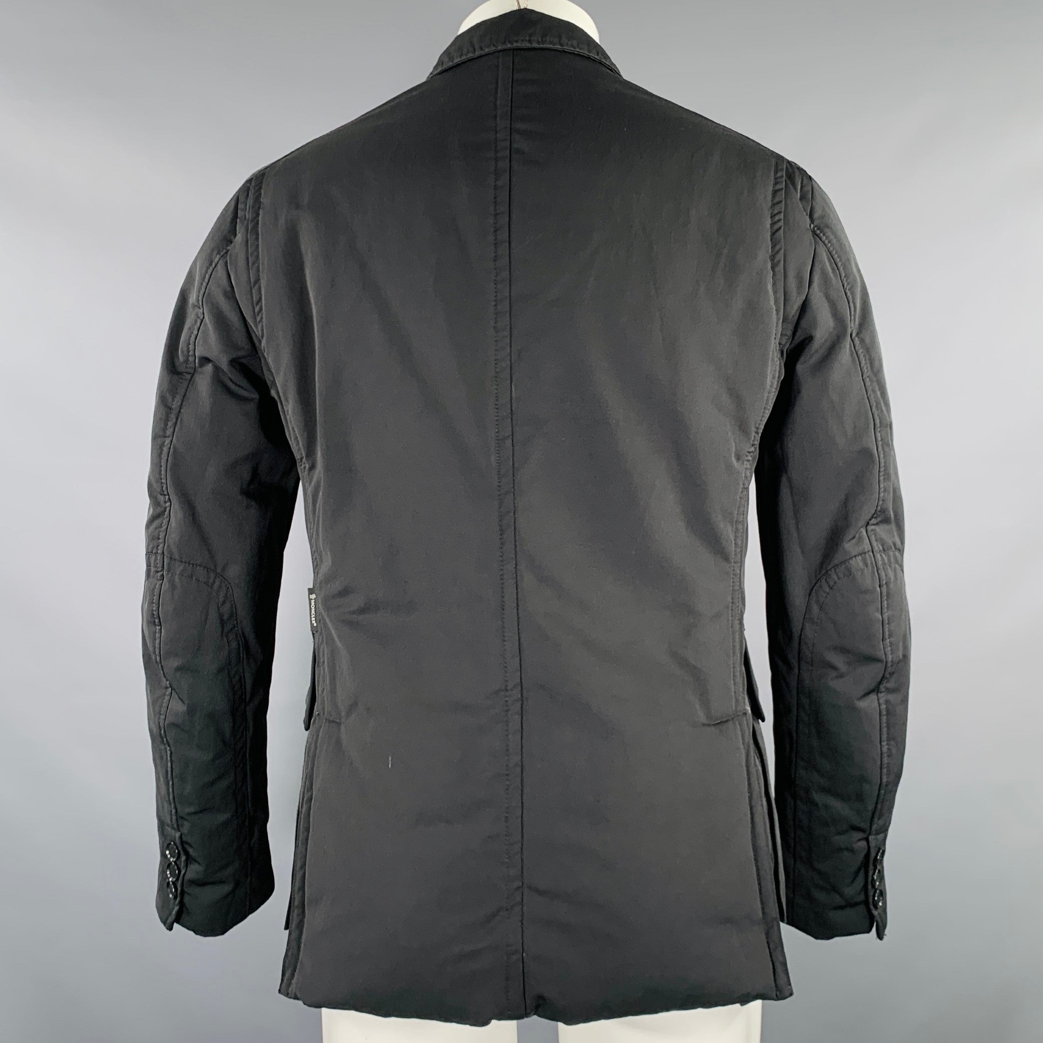 MONCLER Size M Black Polyester Zip Buttons Jacket – Sui Generis