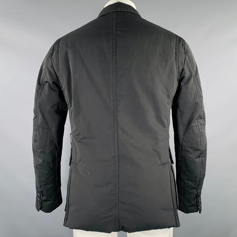 MONCLER Size M Black Polyester Zip Buttons Jacket