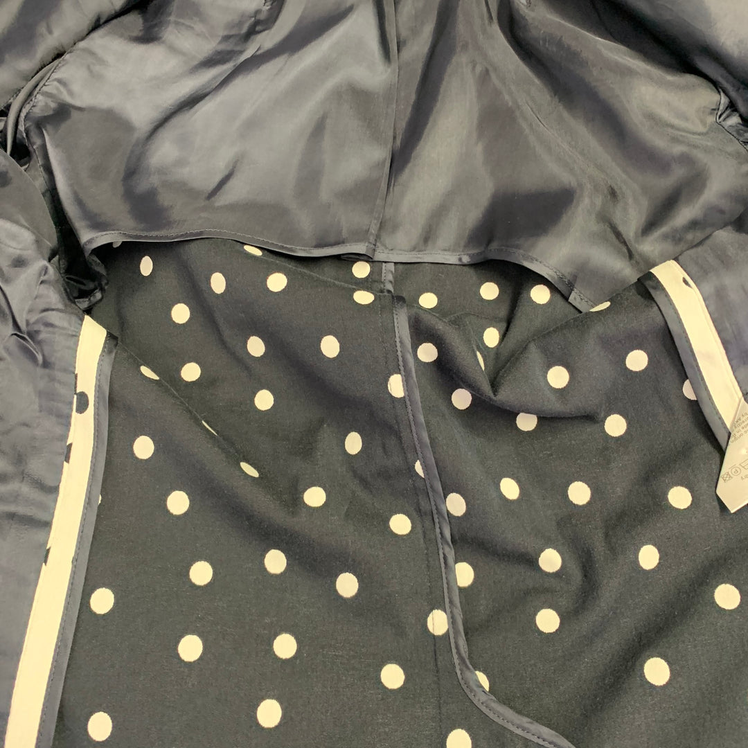 AKRIS Size 8 White Black Cotton Blend Polka Dot Blazer