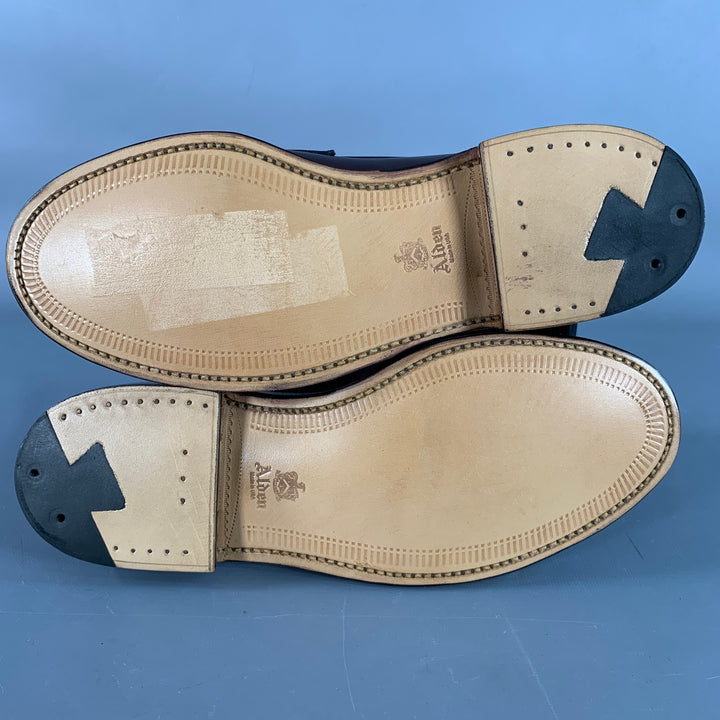 ALDEN Size 7 Burgundy Calfskin Leather Handsewn Penny Loafer