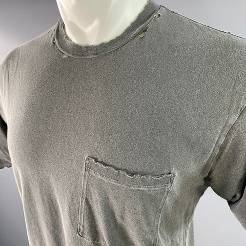 T-shirt col rond JOHN ELLIOTT taille XS en coton gris vieilli