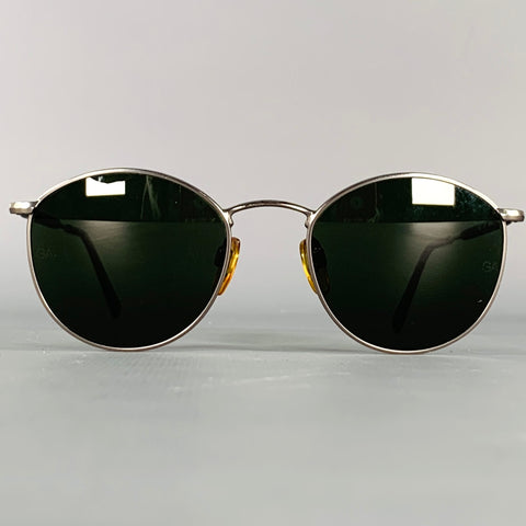 GIORGIO ARMANI Size S Silver Black Metal Sunglasses