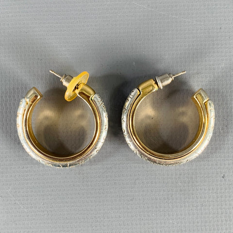 Boucles d'oreilles clous gravées VINTAGE Argent Or