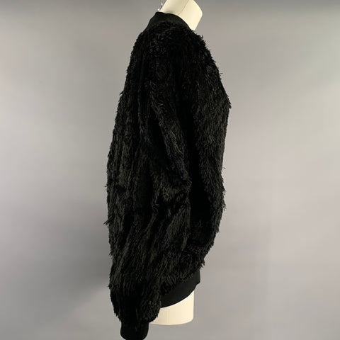 TOM FORD Size S Black Not Listed Textured Faux Fur Zip Up Jacket