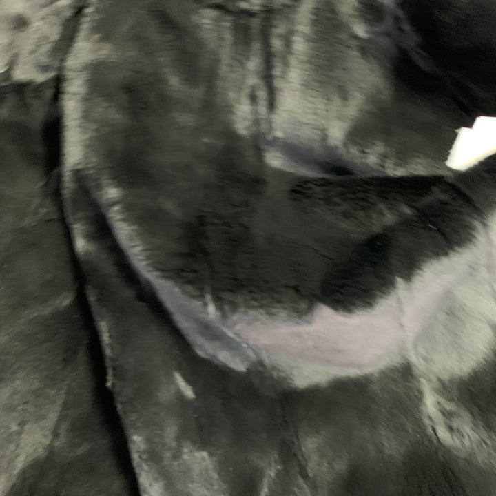 VERSACE Size 38 Black Leather Faux Shearling Motorcycle Jacket