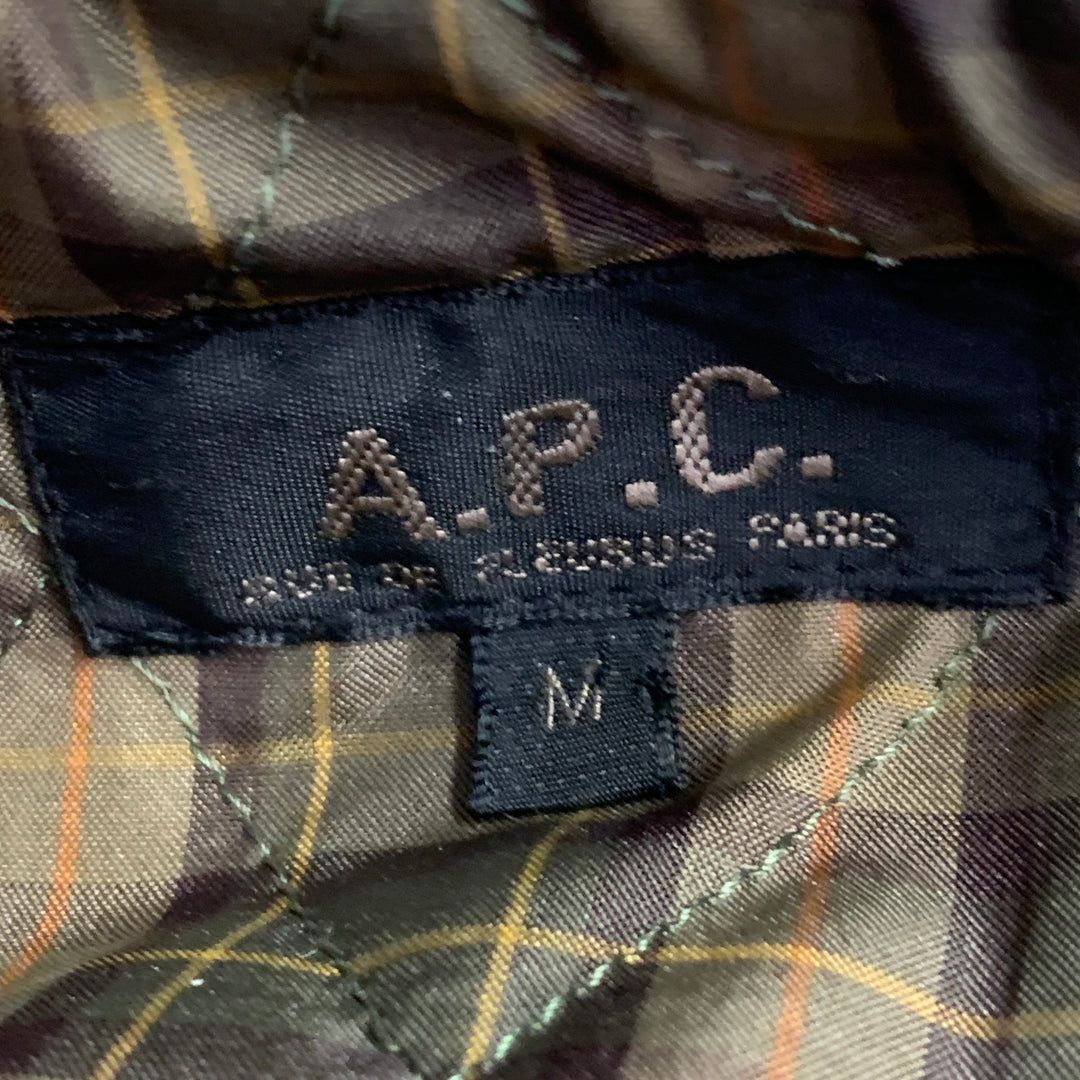 A.P.C. Size S Beige Cotton Moleskin Blouson Hidden Placket Jacket