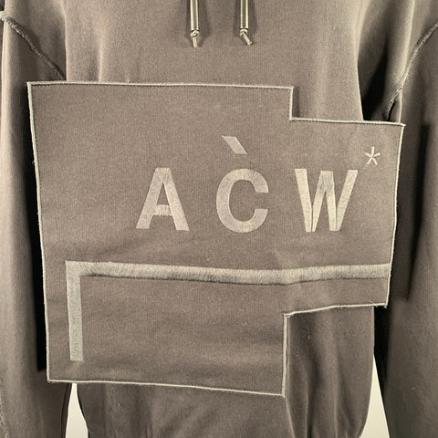 A-COLD-WALL Size S Black Logo Patches Cotton Hooded Sweatshirt