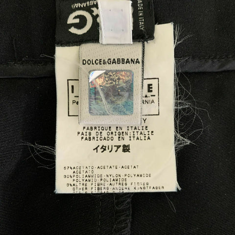 DOLCE & GABBANA Size 0 Black Acetate  Polyamide Knee-Length Skirt