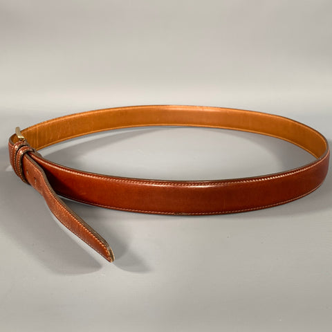 TRAFALGAR Size 38 Brown Mahagony Crackled Leather Belt