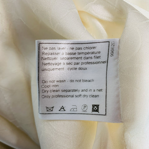 CHANEL Size 8 Cream Cotton Acrylic Textured Jacket