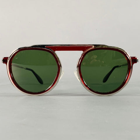 THIERRY LASRY Ghosty Red Silver Two Tone Acetate Sunglasses
