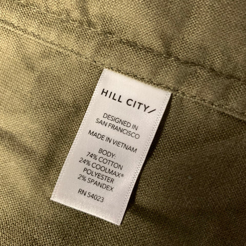 HILL CITY Size S Green Cotton Blend Button Down Long Sleeve Shirt