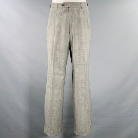 BURBERRYS Size 38 Regular Black White Glenplaid Virgin Wool Suit