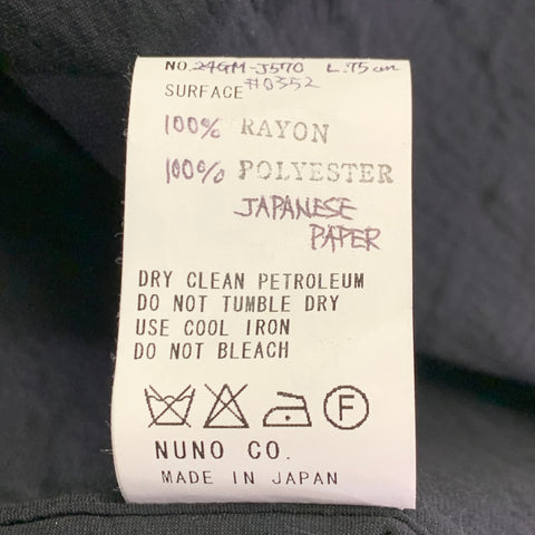 NUNO Taille L Veste ouverte noire en rayonne polyester à pois usés