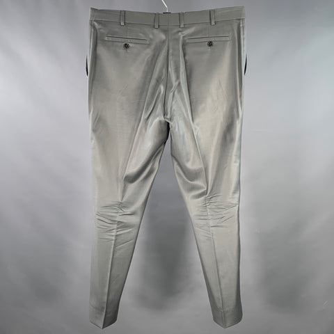 PATRICK COX Size 40 Grey Wool Flat Front Dress Pants