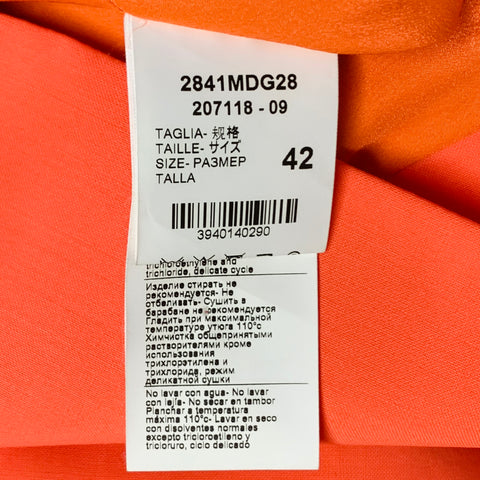 MSGM Size 6 Orange Wool Peak Lapel Jacket Blazer