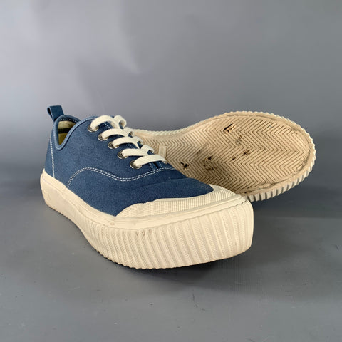 SEAVEES Size 9.5 Blue Canvas Platform Sneakers