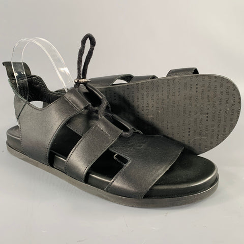 NO BRAND Size 8 Black Leather Sandals