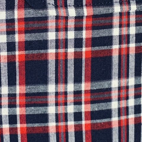 MAISON KITSUNE Size 36 Navy Red White Plaid Cotton Sport Coat