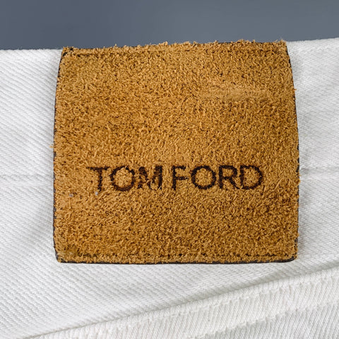 TOM FORD Size 31 White Cotton Button Fly Jeans