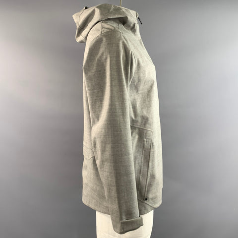 THE LOST EXPLORER Size L Grey Heather Wool Blend Hooded Jacket