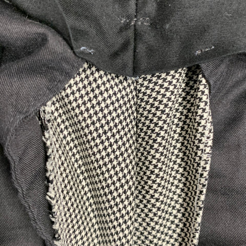 RALPH LAUREN Size 40 Regular Black Grey Houndstooth Wool Notch Lapel Suit