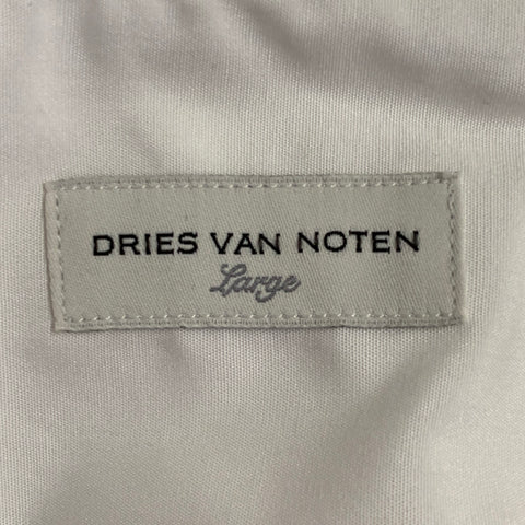 DRIES VAN NOTEN Size L White Cotton Double Layered Long Sleeve Shirt